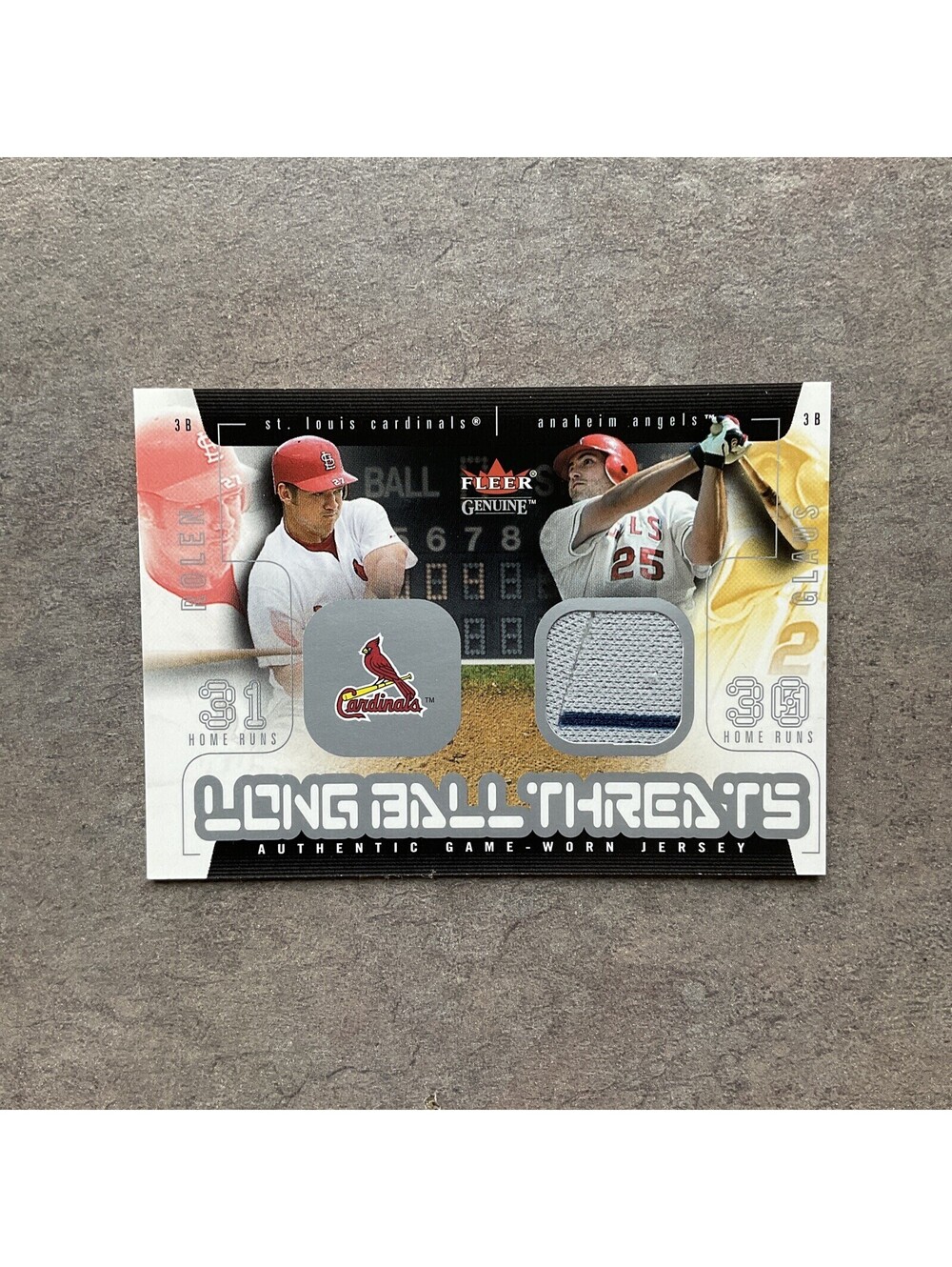 2003 FLEER GENUINE LONG BALL THREATS TROY GLAUS JERSEY